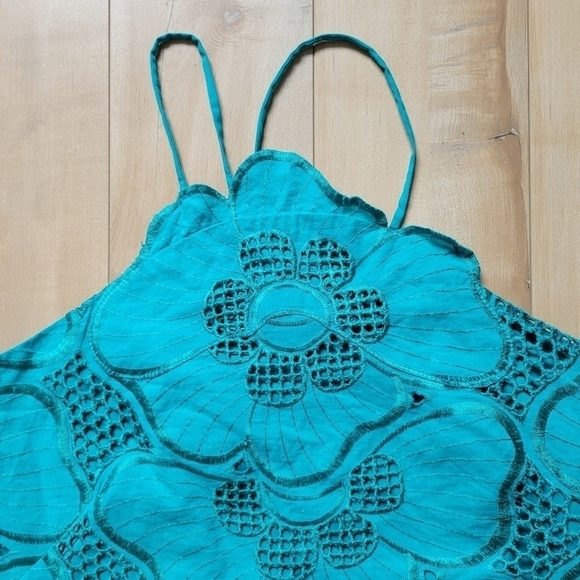 Anthropologie Corey Lynn Calter Giverny Blouse Turquoise - Picture 4 of 6